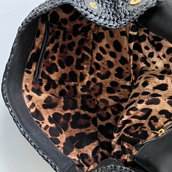 Dolce & Gabbana raffia straw black bag - Picture 9 of 12